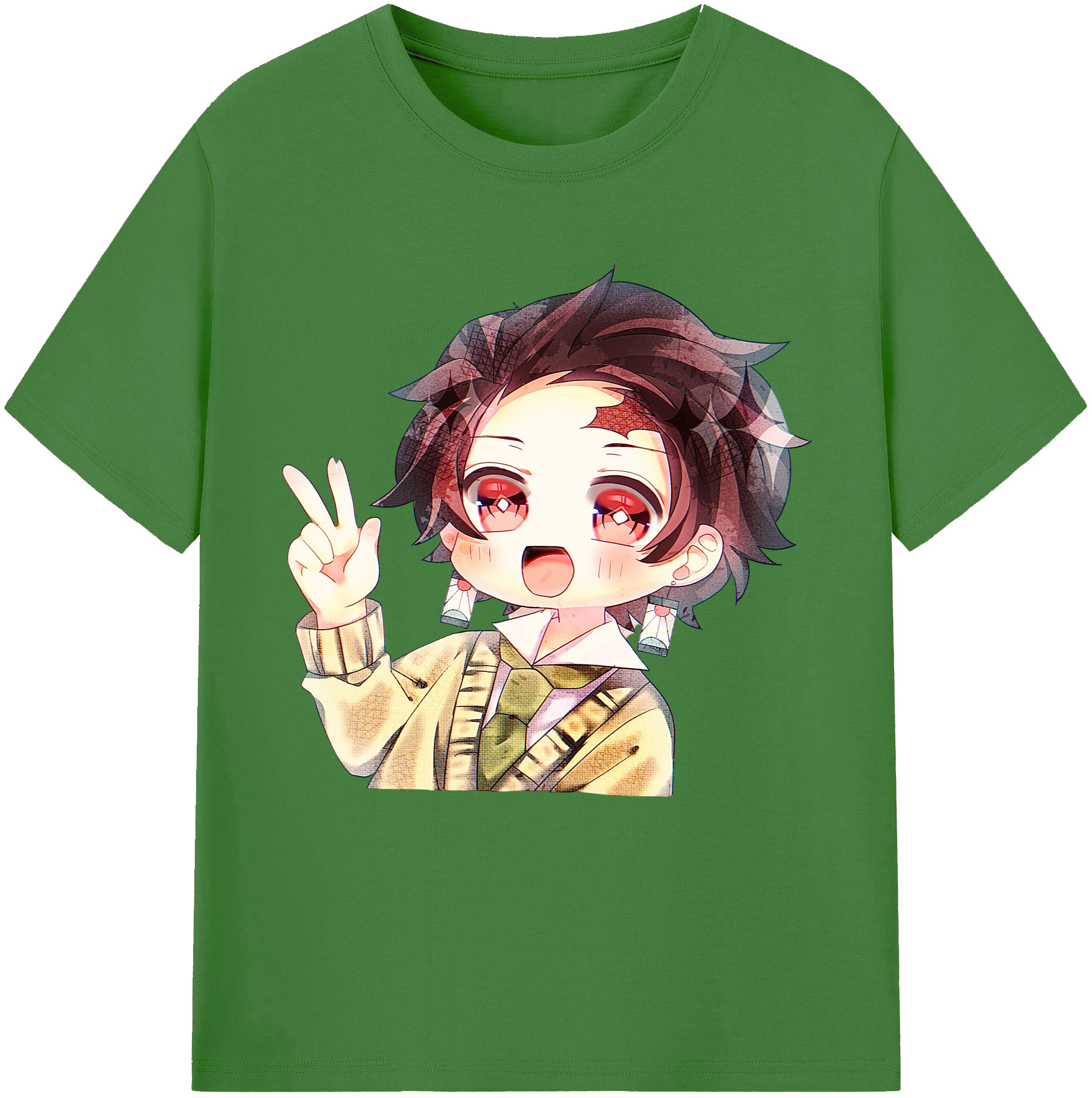 （画像用） 鬼滅の刃 竈門 炭治郎／かまど たんじろう Kamado Tanjirou レディースカジュアルプリントTシャツ（綿100％）